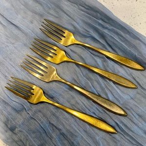 4 Dirilyte Dirigold Regal Goldware Dirilyte Salad Forks